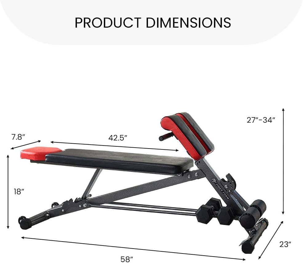 Finer Form Multi-Functional Gym Bench for Full All-in-One Body Workout – Versatile Fitness Equipment for Hyper Back Extension, Roman Chair, Adjustable Situp, Decline, Flat Bench - Image 6