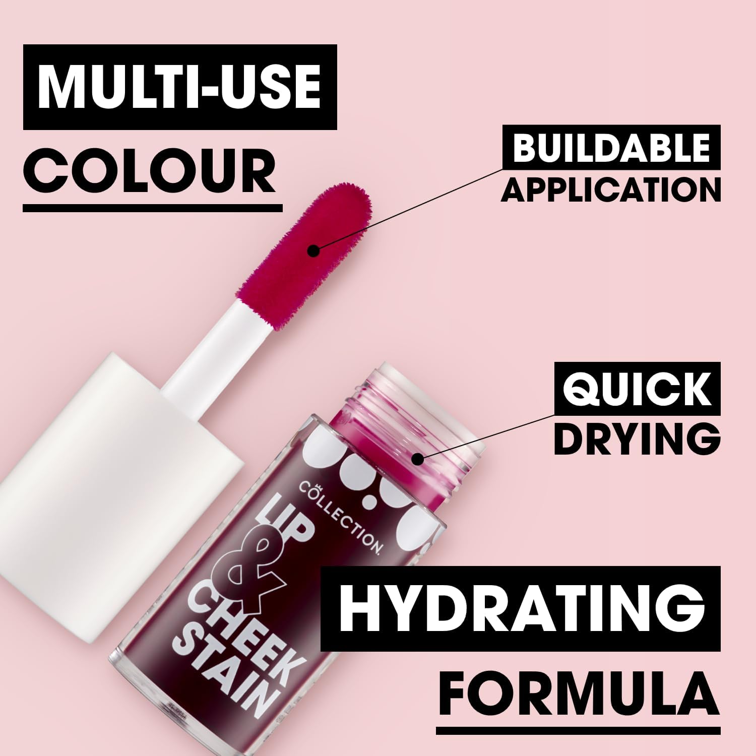 Collection Cosmetics 2 in 1 Lip & Cheek Stain, Long Lasting and Hydrating, For All Skin Types, Rosie, 5 ml (Pack of 1) - Image 5