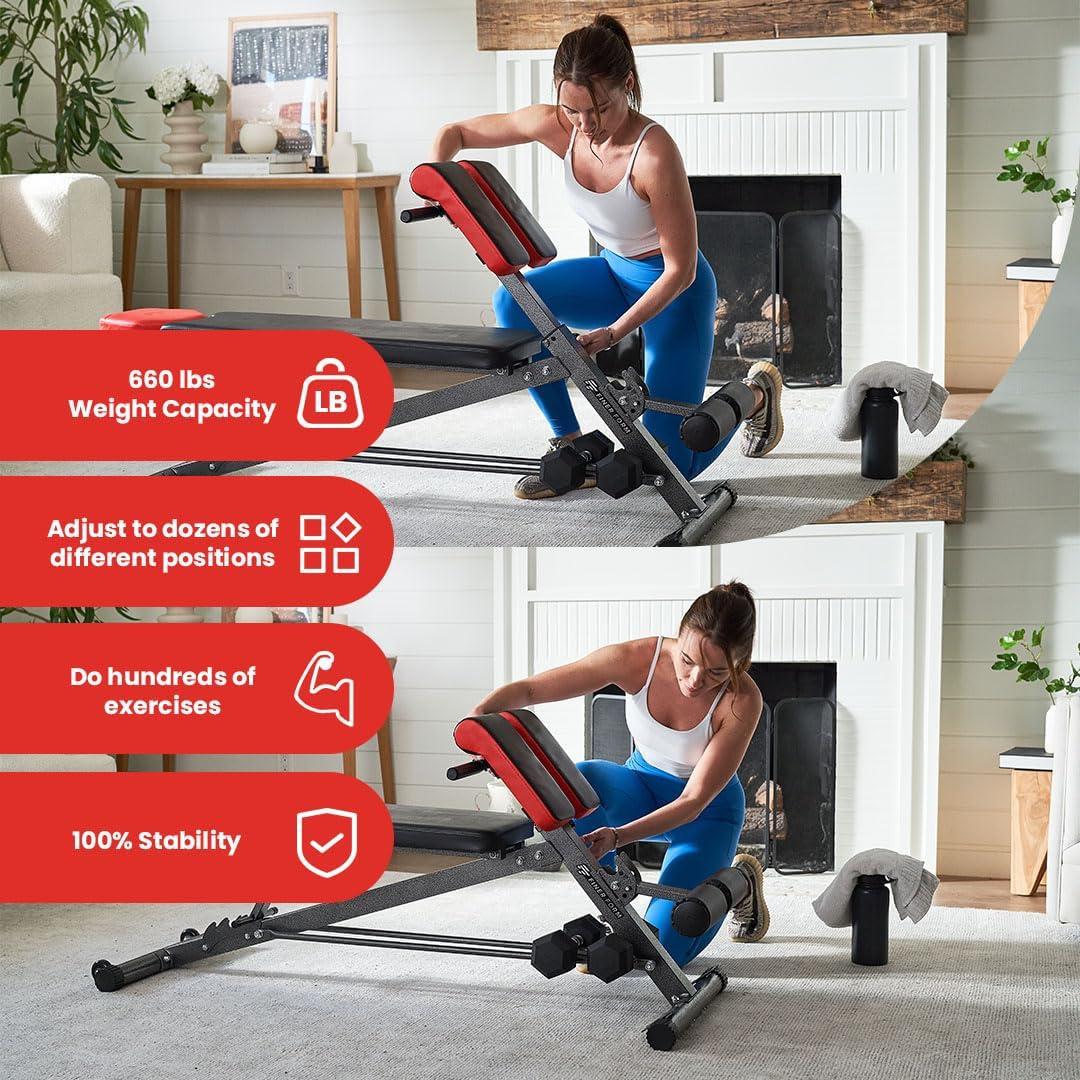 Finer Form Multi-Functional Gym Bench for Full All-in-One Body Workout – Versatile Fitness Equipment for Hyper Back Extension, Roman Chair, Adjustable Situp, Decline, Flat Bench - Image 4