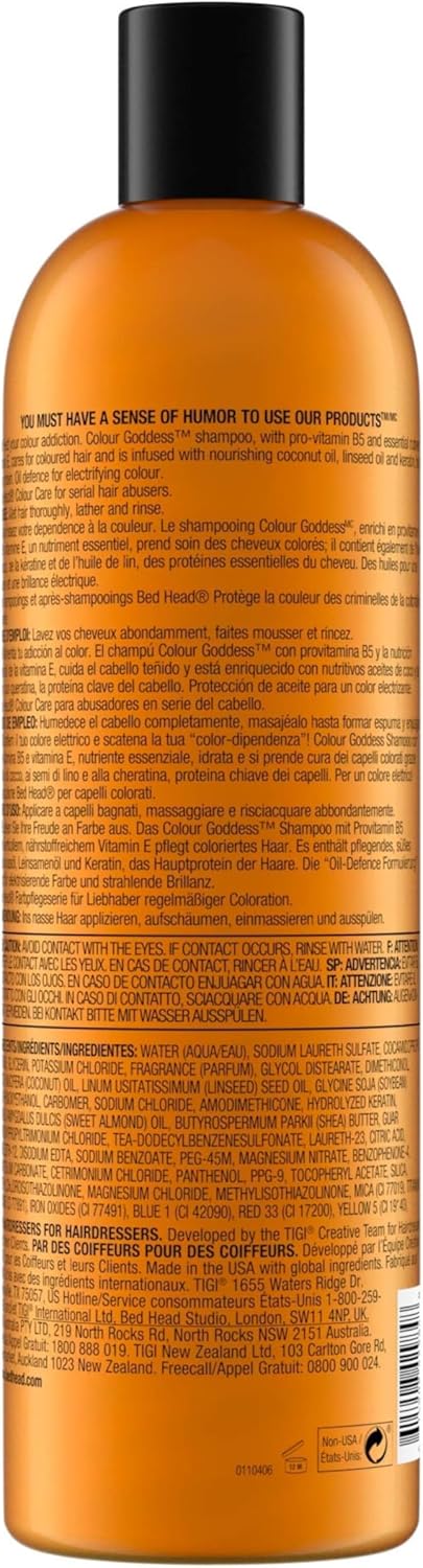 Bed Head by TIGI | Colour Goddess Shampoo and Conditioner Set | Professional Hair Treatment For Coloured Hair | Nourishing And Moisturising | 750 ml (Pack of 2) - Image 6