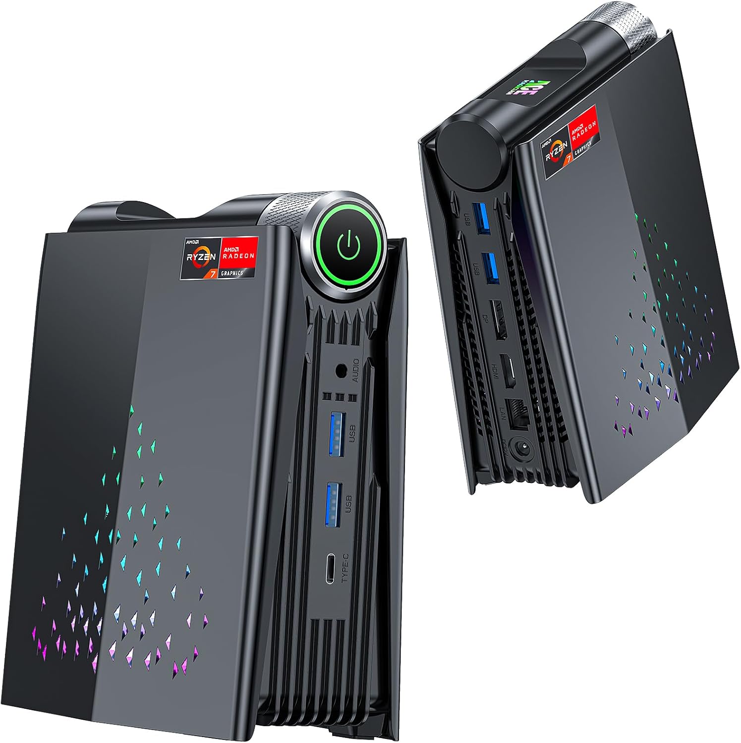 ACEMAGICIAN Mini Gaming PC AMD Ryzen 7 Pro 5875U(up to 4.50Ghz), 32GB DDR4(Dual Channel) 512GB NVMe SSD Mini Computers, 4K-Triple-Screen/WiFi6/BT5.2/RGB Lights/3 Modes Mini Desktop Pc for Gamer - Image 2