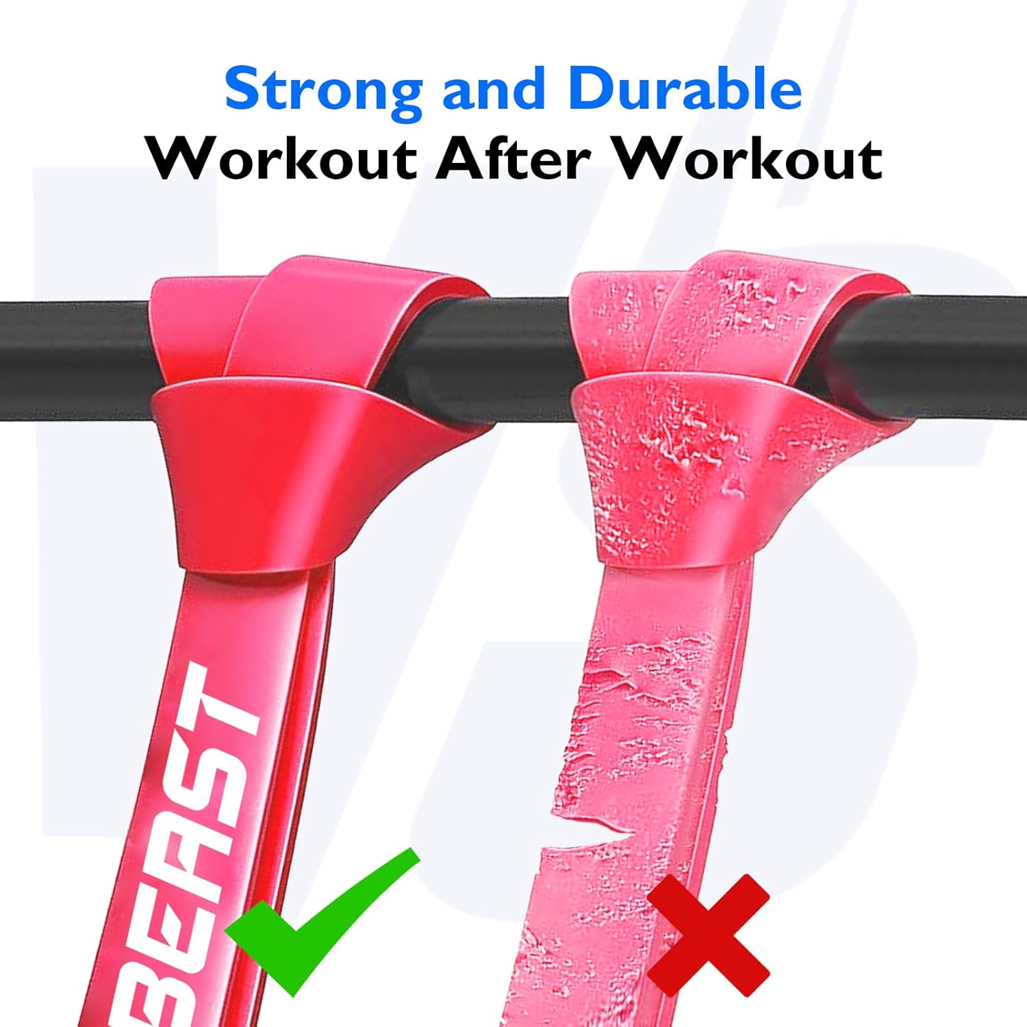 FitBeast Resistance Bands Set, 5 Levels Pull Up Bands for CrossFit, Powerlifting, Muscle Building, Home Gym Workout, Stretching, Stretch Bands with Door Anchor & Carry Bag - Image 4
