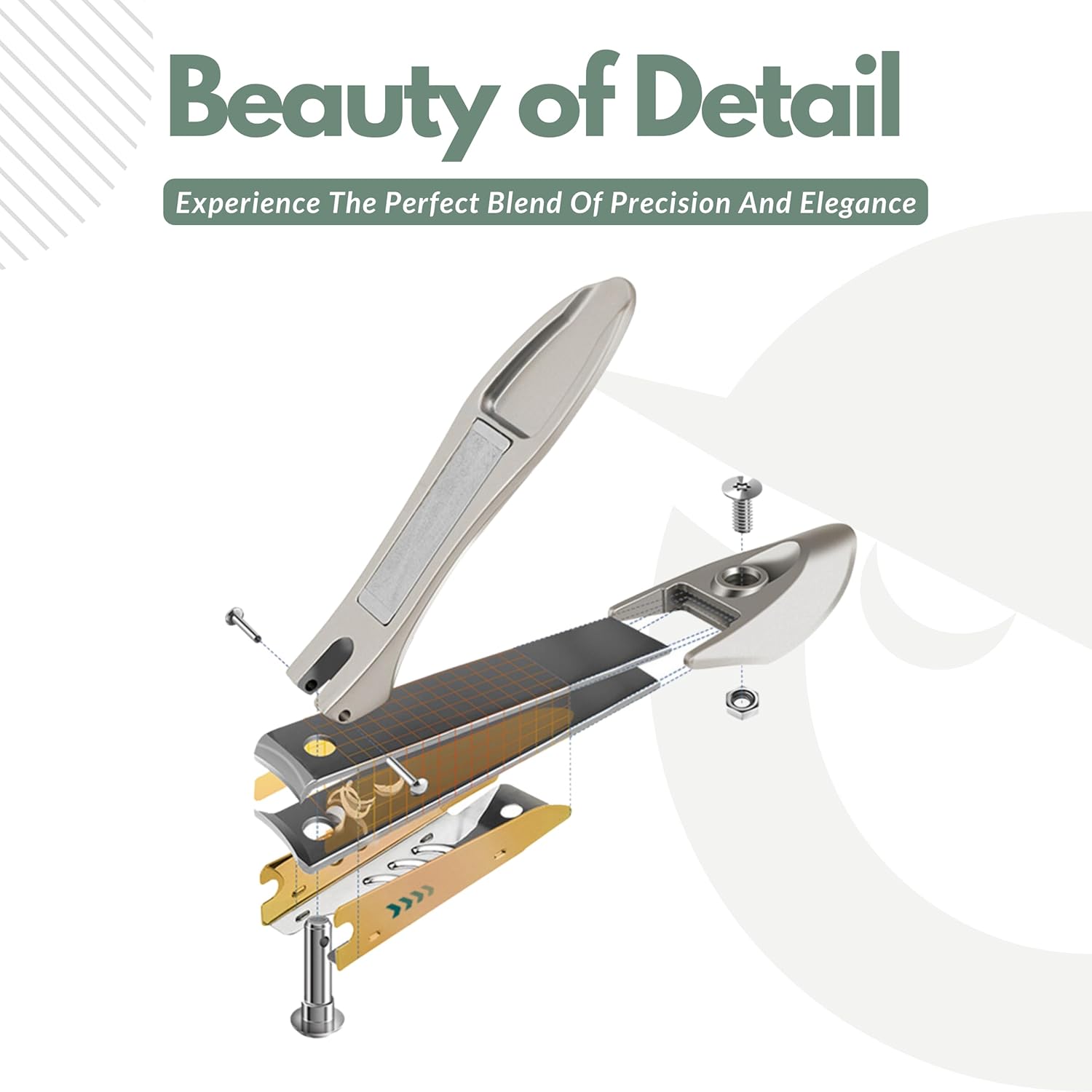 Heavy Duty Nail Clippers Set with Catcher - Wide Jaw Ultra Sharp Edge Fingernail & Toenail Clippers for Thick Nails, Includes Nail Files - Complete Nail Kit by Owluxe in Gift Box for Men and Women - Image 9
