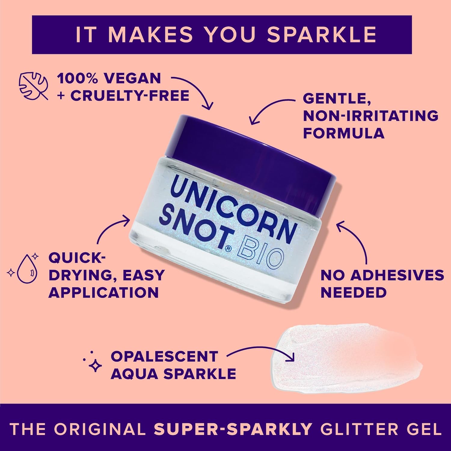 Unicorn Snot Face & Body BIO Glitter - Cosmetic-Grade Holographic Glitter Gel - Plant-Based Glitter Makeup for Festivals, Raves, Anime Cosplay - Safe for Face, Easy Application & Removal (Galaxy) - Image 3