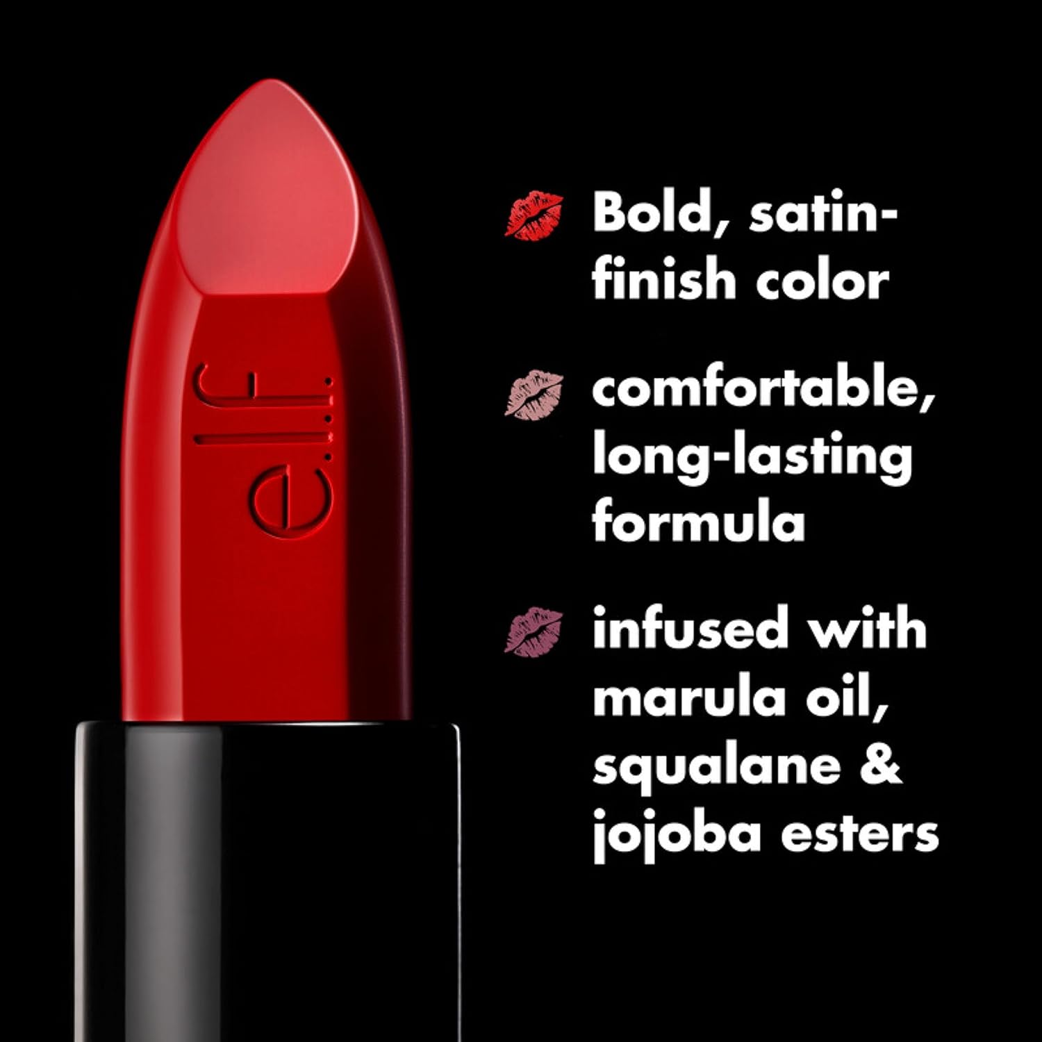e.l.f. O Face Satin Lipstick, Richly Pigmented, Nourishing & Long-Lasting Creamy Lipstick, Infused With Jojoba, Vegan & Cruelty-Free, Own It - Image 7