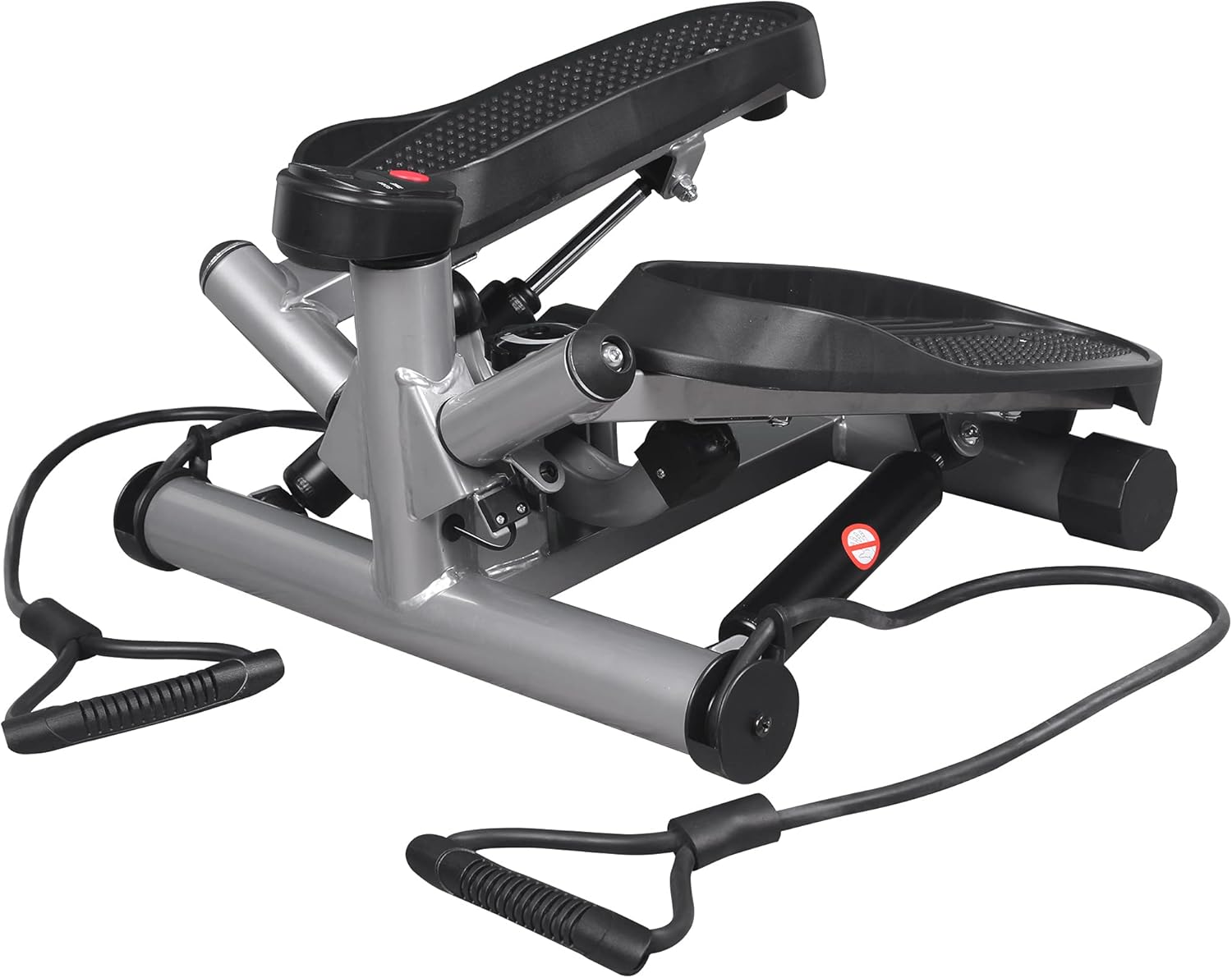 leikefitness Premium Portable Twist Stair Stepper Adjustable Resistance, Twisting Step Fitness Machine with Bands and LCD Monitor (ST6610-Silver) - Image 2