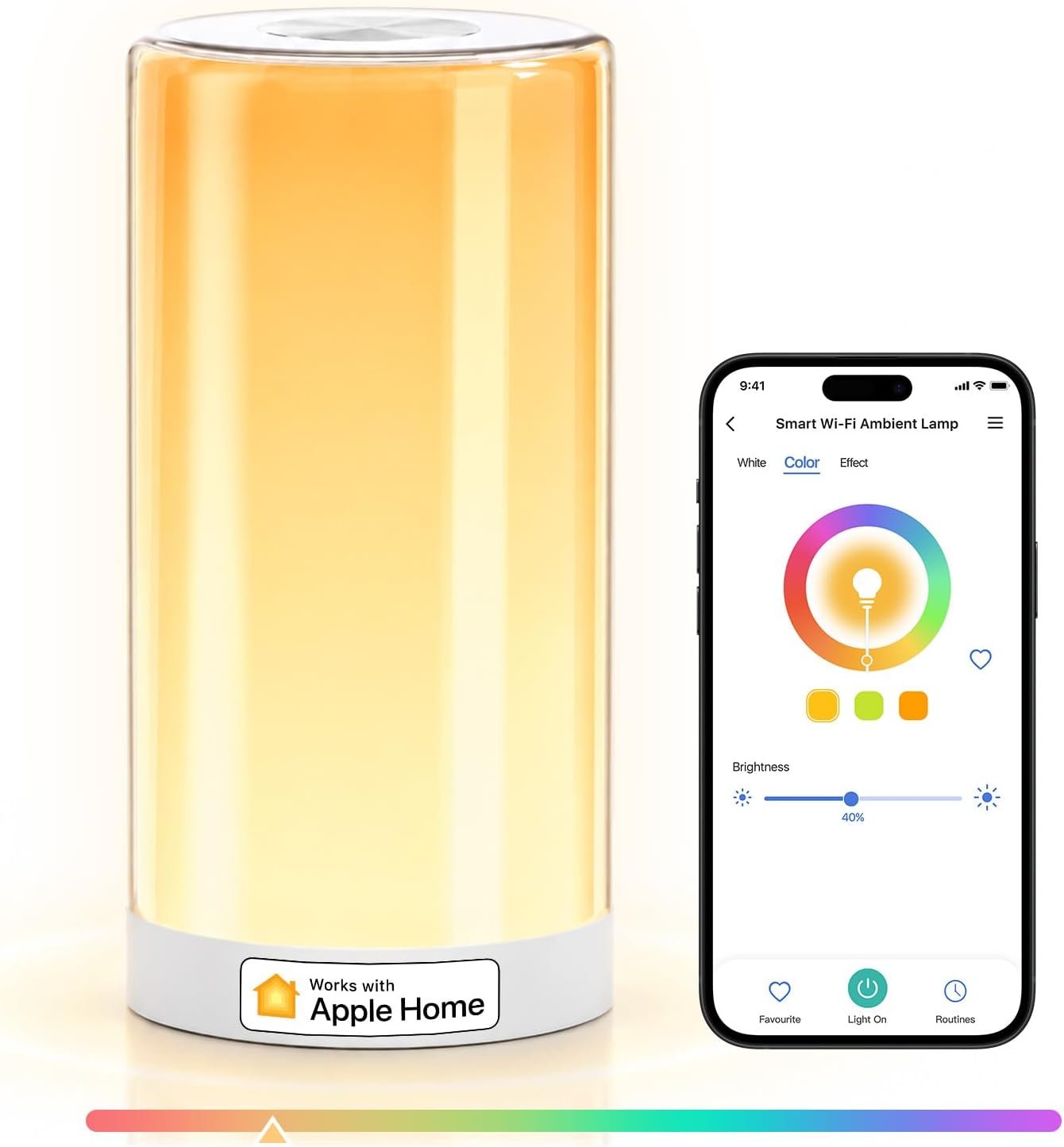 meross Smart WiFi Bedside Lamp, LED RGBWW Touch Table Lamp - Image 2
