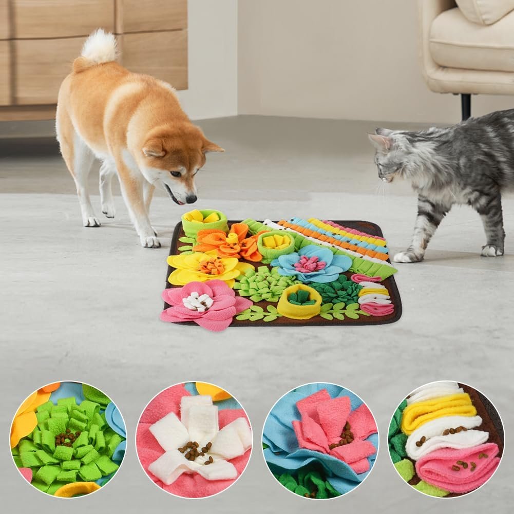 OSDUE Snuffle Mat for Dogs, Dog Snuffle Mat, Pet Slow Feeding Mat Encourages Natural Foraging Skills Slow Eating, Smell Training, Stress Relief, Puzzle Training Toy for Large Medium Puppies-39 * 39CM - Image 4