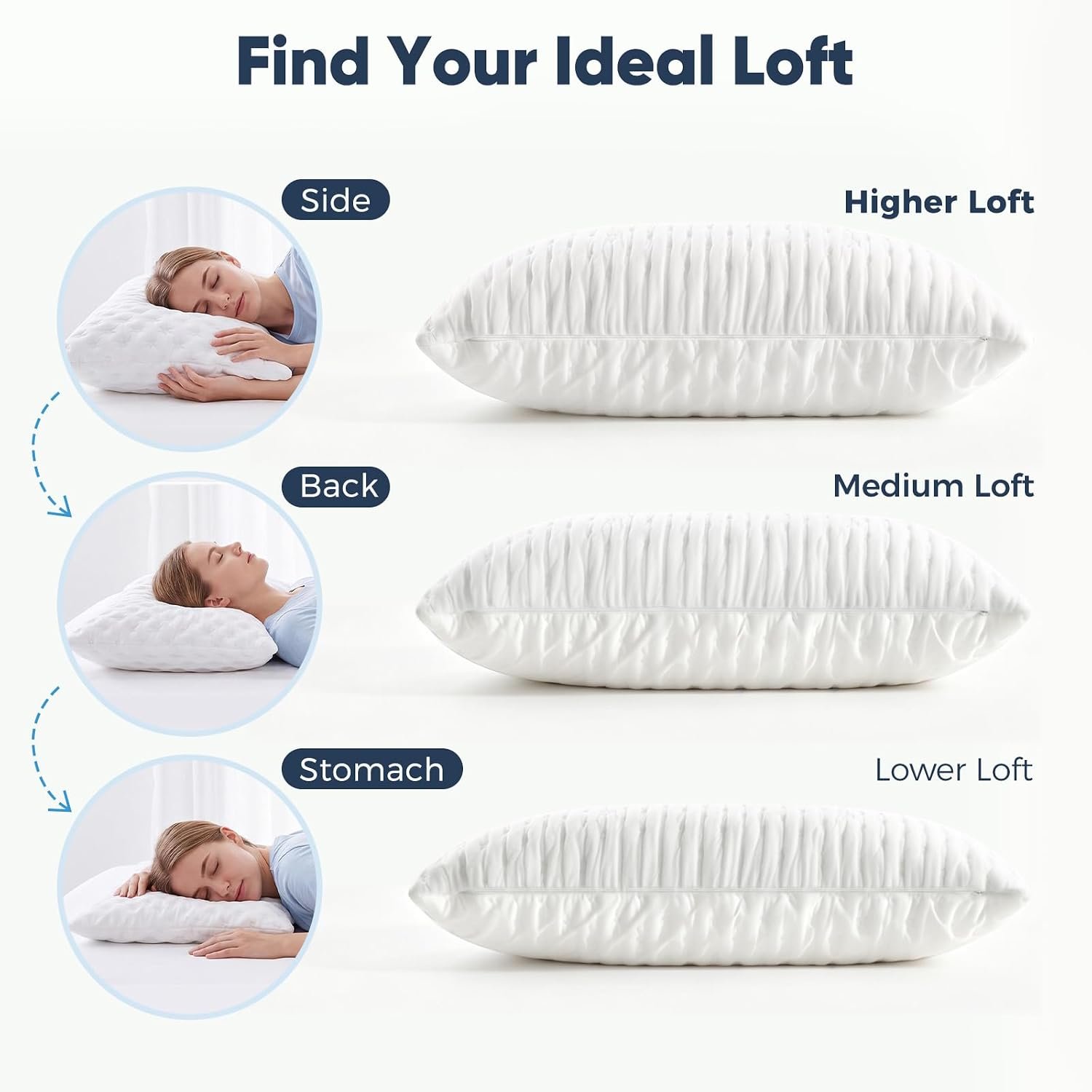 SKYNY Cooling Side Sleeper Pillow for Neck and Shoulder Pain Relief, Adjustable Shredded Memory Foam Neck Pillows Sleeping, Cervical Support Bed Pillows, Queen Size Bed Pillows for Sleeping - Image 6