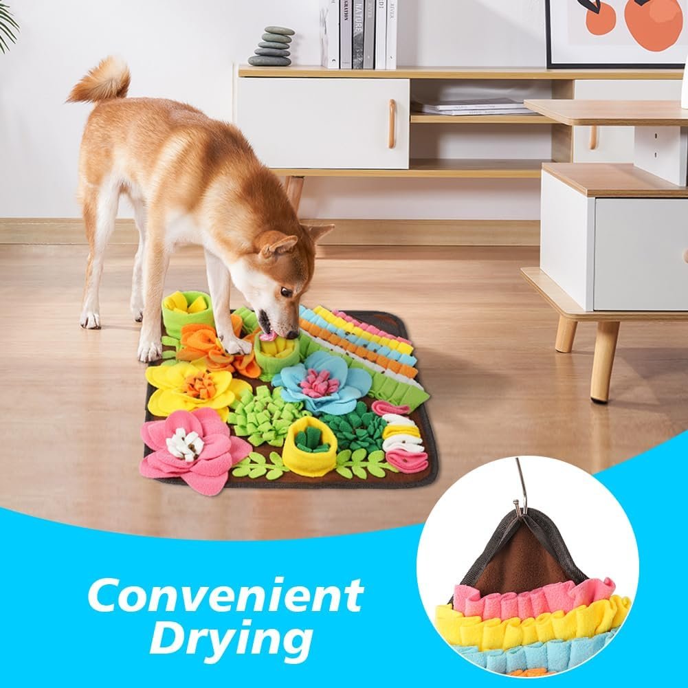 OSDUE Snuffle Mat for Dogs, Dog Snuffle Mat, Pet Slow Feeding Mat Encourages Natural Foraging Skills Slow Eating, Smell Training, Stress Relief, Puzzle Training Toy for Large Medium Puppies-39 * 39CM - Image 8
