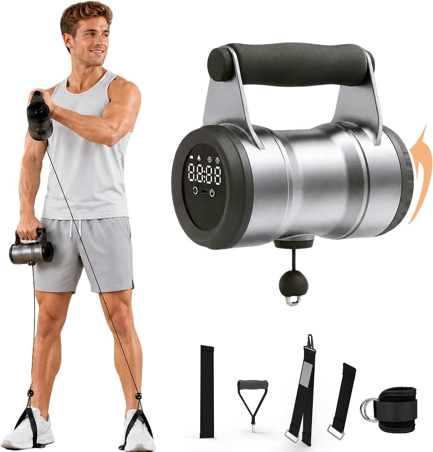 Smart Resistance Dumbbell, 6-Level Adjustable Resistance, Portable Home Gym - Image 2