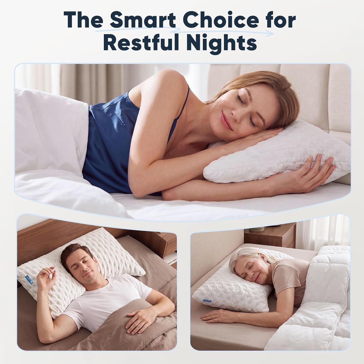 SKYNY Cooling Side Sleeper Pillow for Neck and Shoulder Pain Relief, Adjustable Shredded Memory Foam Neck Pillows Sleeping, Cervical Support Bed Pillows, Queen Size Bed Pillows for Sleeping - Image 8