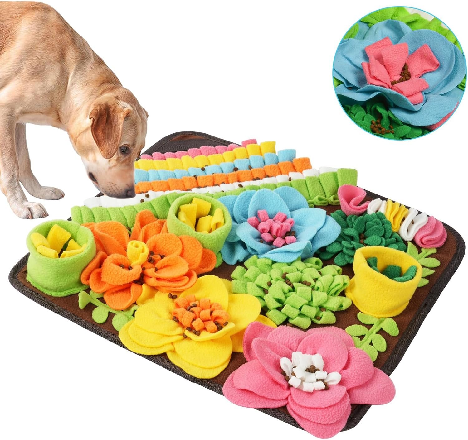 OSDUE Snuffle Mat for Dogs, Dog Snuffle Mat, Pet Slow Feeding Mat Encourages Natural Foraging Skills Slow Eating, Smell Training, Stress Relief, Puzzle Training Toy for Large Medium Puppies-39 * 39CM - Image 9