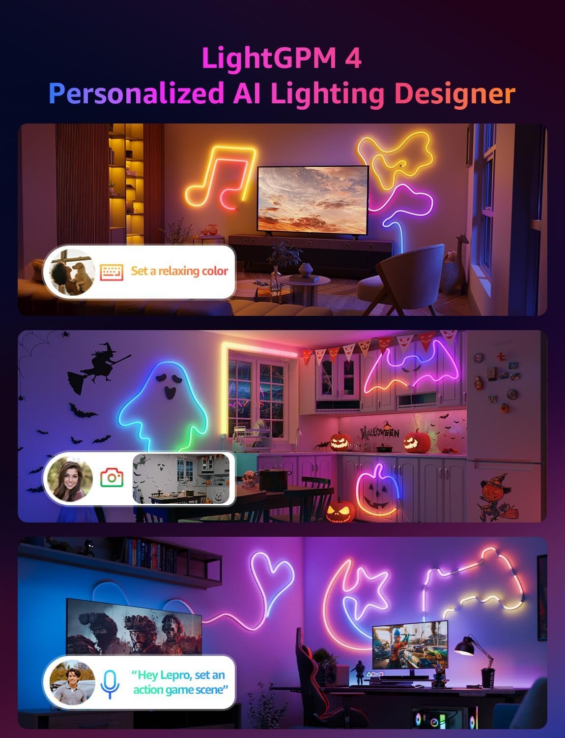 Lepro N1 AI Smart Neon Rope Light 6M RGB+IC, Spotless, IP65 Neon Lightstrip - Image 3