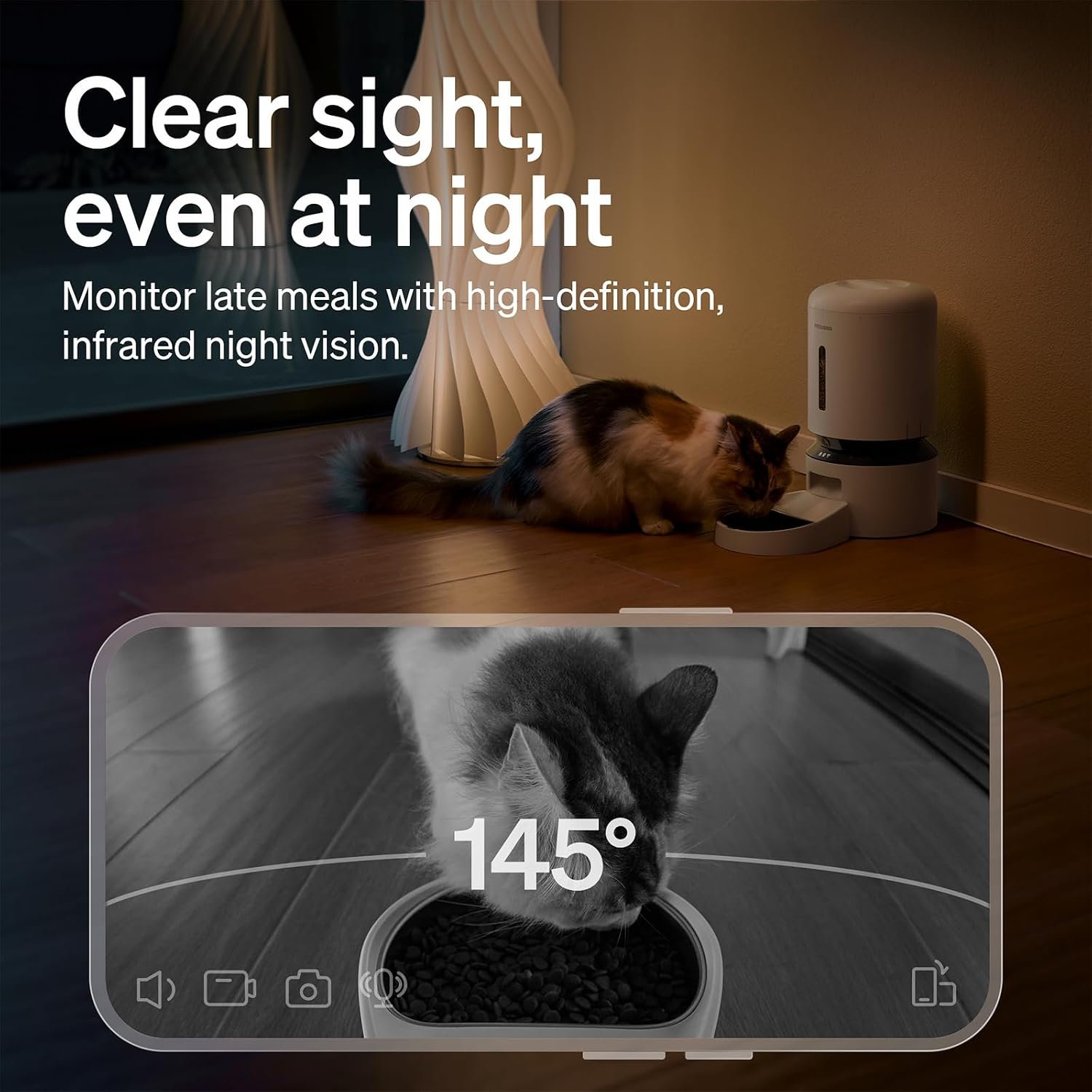 PETLIBRO Granary Automatic Cat Feeder with 1080p HD Camera, 5L White - Image 4