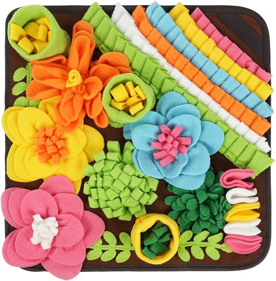 OSDUE Snuffle Mat for Dogs, Dog Snuffle Mat, Pet Slow Feeding Mat Encourages Natural Foraging Skills Slow Eating, Smell Training, Stress Relief, Puzzle Training Toy for Large Medium Puppies-39 * 39CM - Image 10