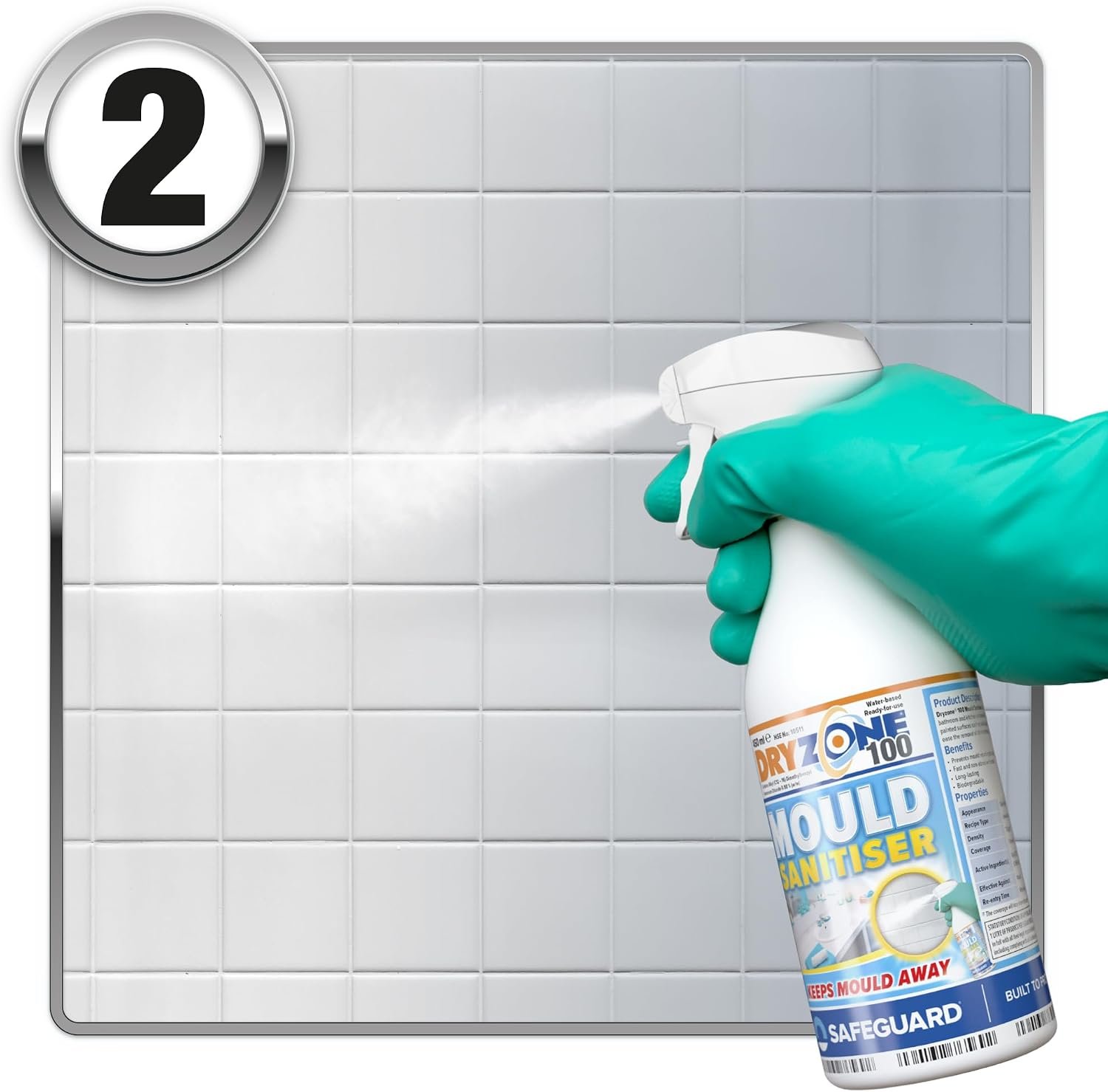 Dryzone Mould Remover and Prevention Kit (3 x 450ml spray) - Fast-Acting - Image 6