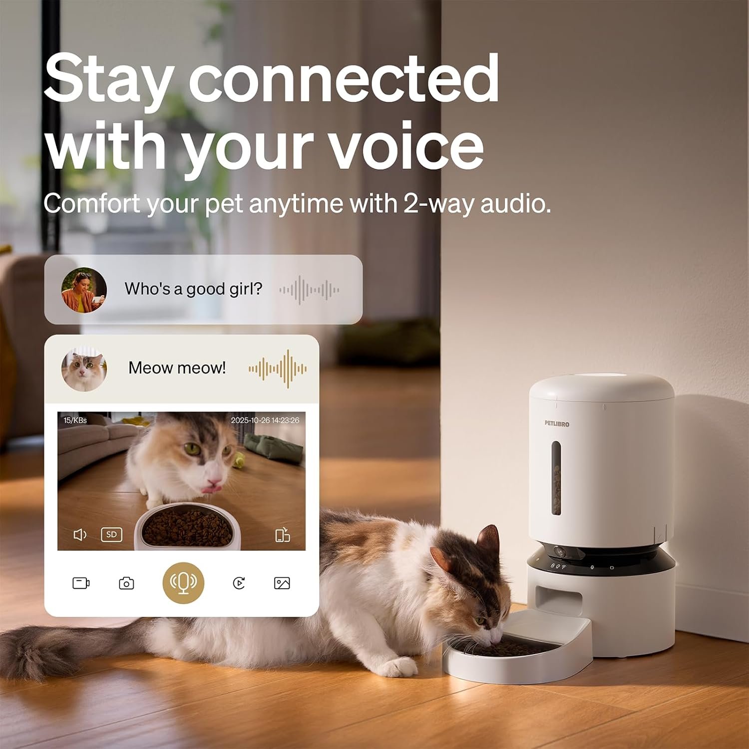 PETLIBRO Granary Automatic Cat Feeder with 1080p HD Camera, 5L White - Image 6
