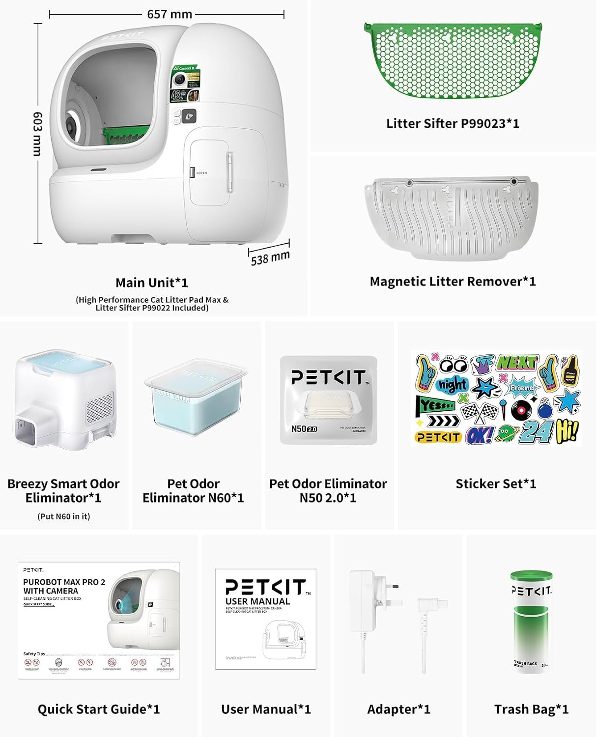 PETKIT PUROBOT MAX PRO 2 Self Cleaning Cat Litter Tray with AI Camera, Facial Recognition & Health Insights, Smart App & Odour Control Automatic Cat Litter Box, Quiet & Spacious for Multiple Cats - Image 10