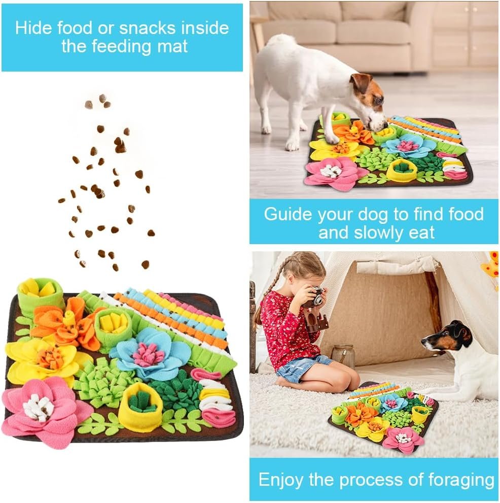 OSDUE Snuffle Mat for Dogs, Dog Snuffle Mat, Pet Slow Feeding Mat Encourages Natural Foraging Skills Slow Eating, Smell Training, Stress Relief, Puzzle Training Toy for Large Medium Puppies-39 * 39CM - Image 5