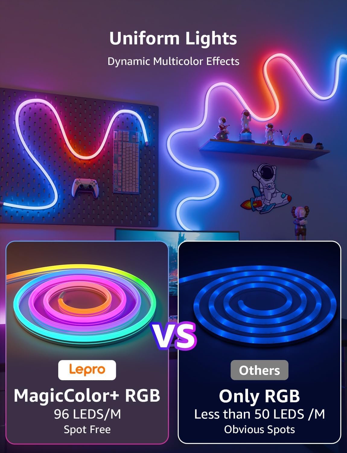 Lepro N1 AI Smart Neon Rope Light 6M RGB+IC, Spotless, IP65 Neon Lightstrip - Image 5