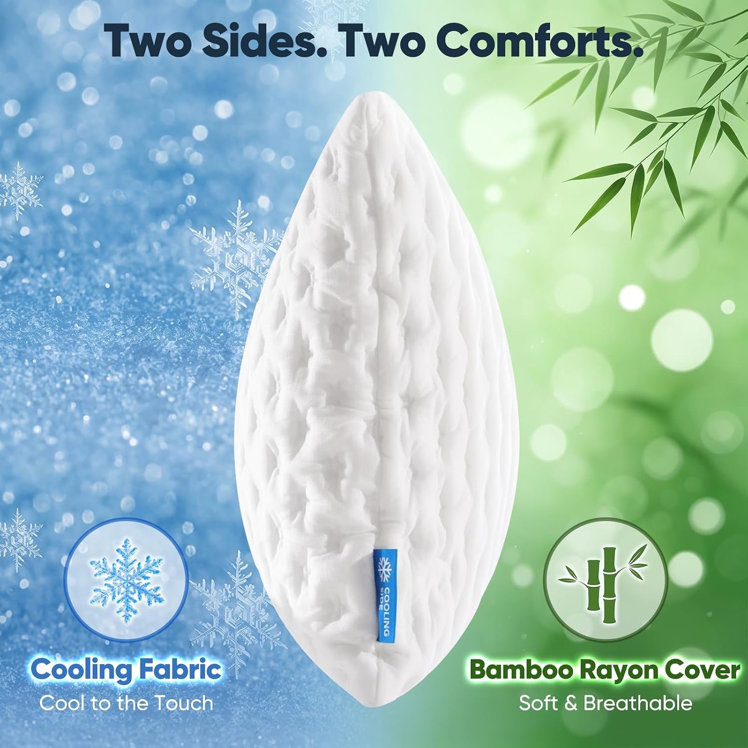 SKYNY Cooling Side Sleeper Pillow for Neck and Shoulder Pain Relief, Adjustable Shredded Memory Foam Neck Pillows Sleeping, Cervical Support Bed Pillows, Queen Size Bed Pillows for Sleeping - Image 3