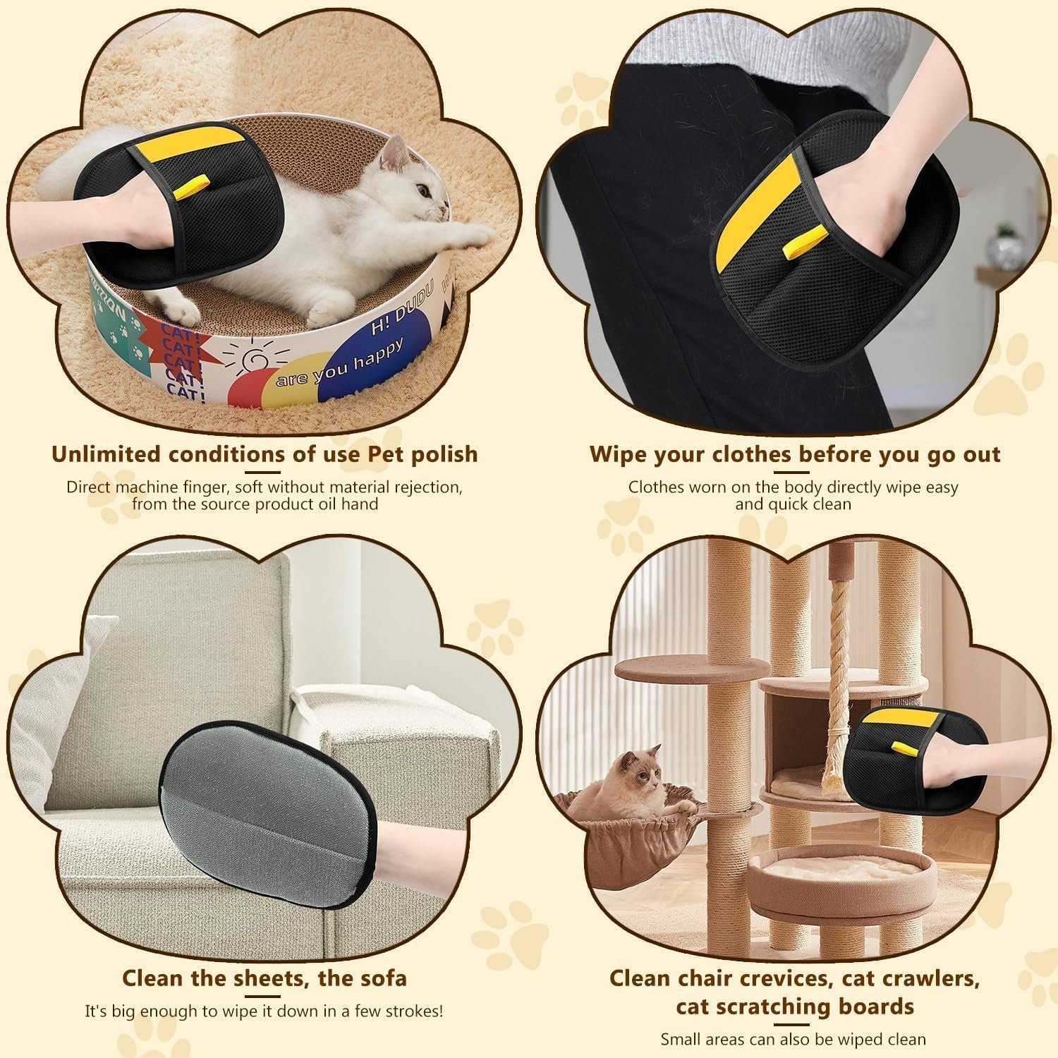 2PCS Pet Hair Remover Glove, Static Pet Hair Removal Glove, Dual-Sided Grooming Gloves, Static Removal Gloves For Dogs & Cats, Reusable Deshedding Pet Glove For Furniture, Bed, Carpet, Clothes,Sof - Image 7