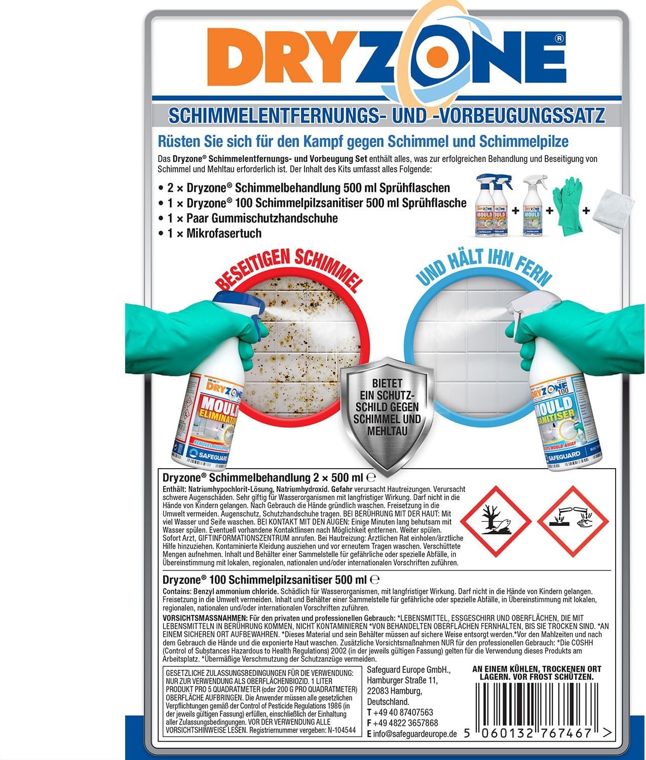 Dryzone Mould Remover and Prevention Kit (3 x 450ml spray) - Fast-Acting - Image 8