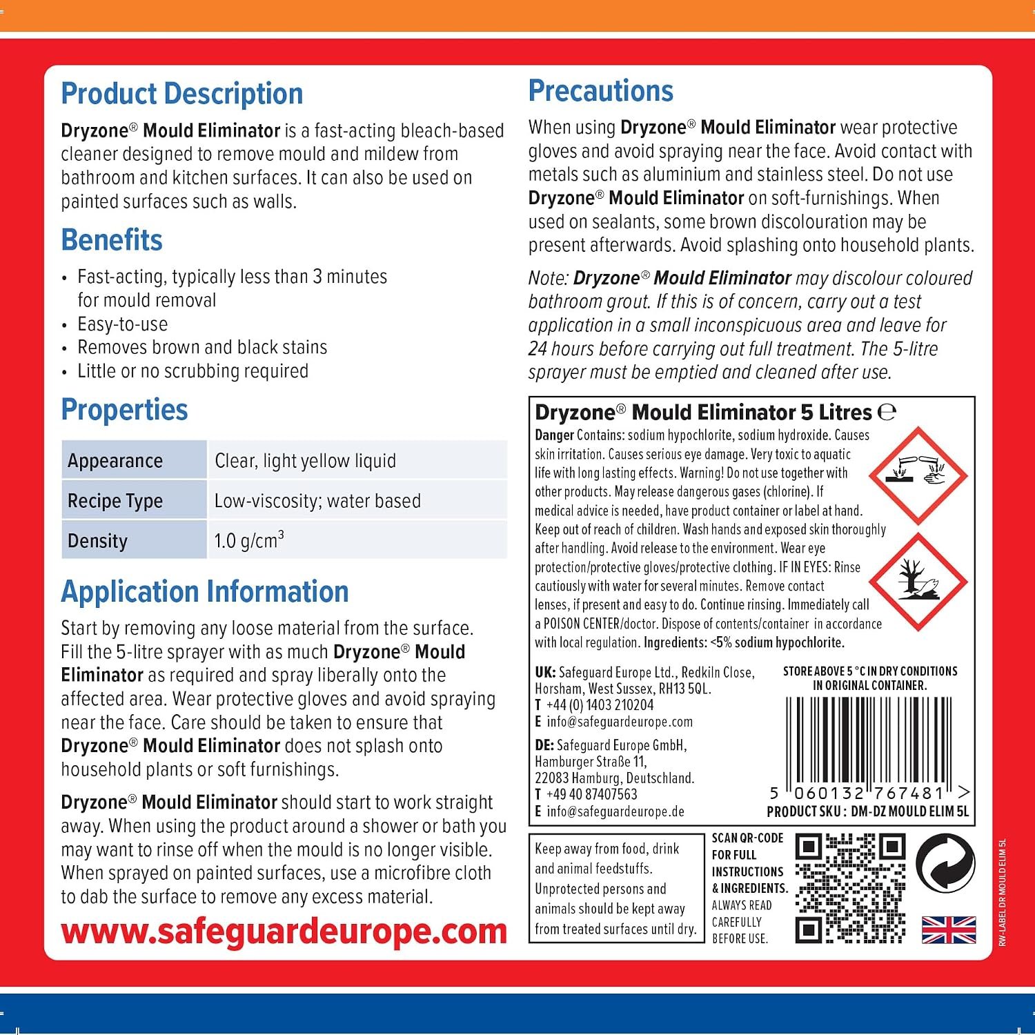 Dryzone Mould Remover (5 Litre) Scrub-Free Formula, Fast-Acting - Image 8