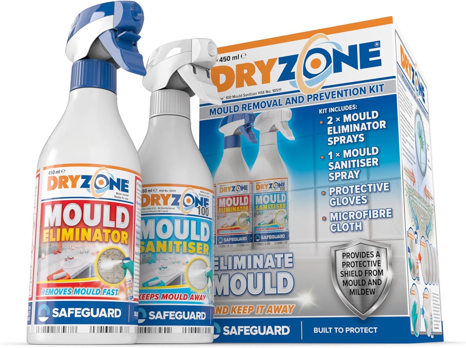 Dryzone Mould Remover and Prevention Kit (3 x 450ml spray) - Fast-Acting - Image 2