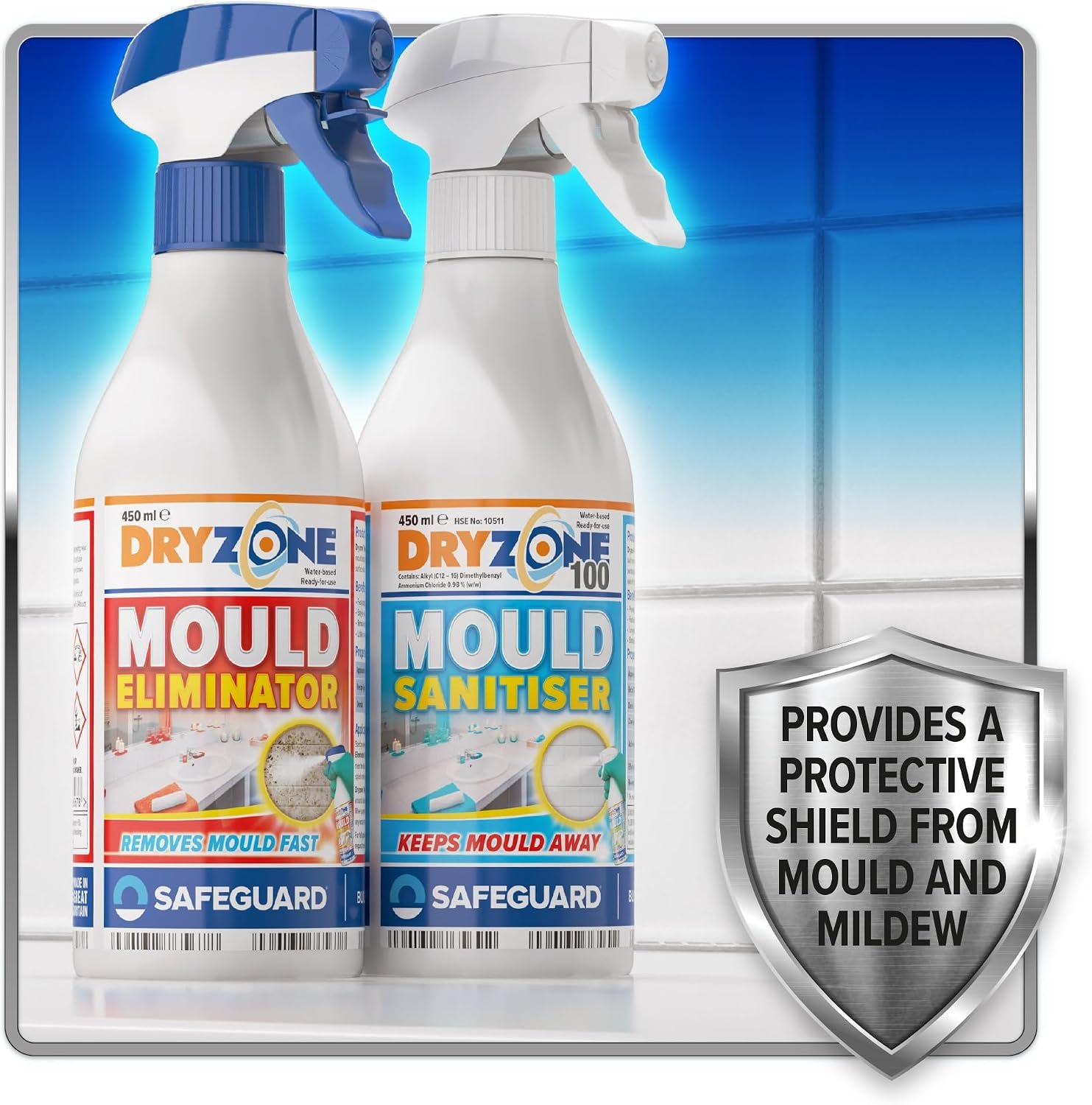 Dryzone Mould Remover and Prevention Kit (3 x 450ml spray) - Fast-Acting - Image 4